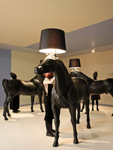 Artistic Horse Statue Standing Lamp Modern Black Sculptural Floor Light Fixture
