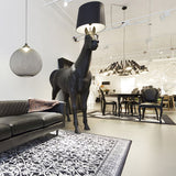 Artistic Horse Statue Standing Lamp Modern Black Sculptural Floor Light Fixture