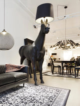 Artistic Horse Statue Standing Lamp Modern Black Sculptural Floor Light Fixture