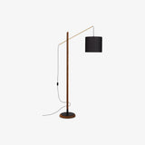 mid-century-modern-walnut-wood-arched-floor-lamp-with-fabric-drum-shade-standing-light