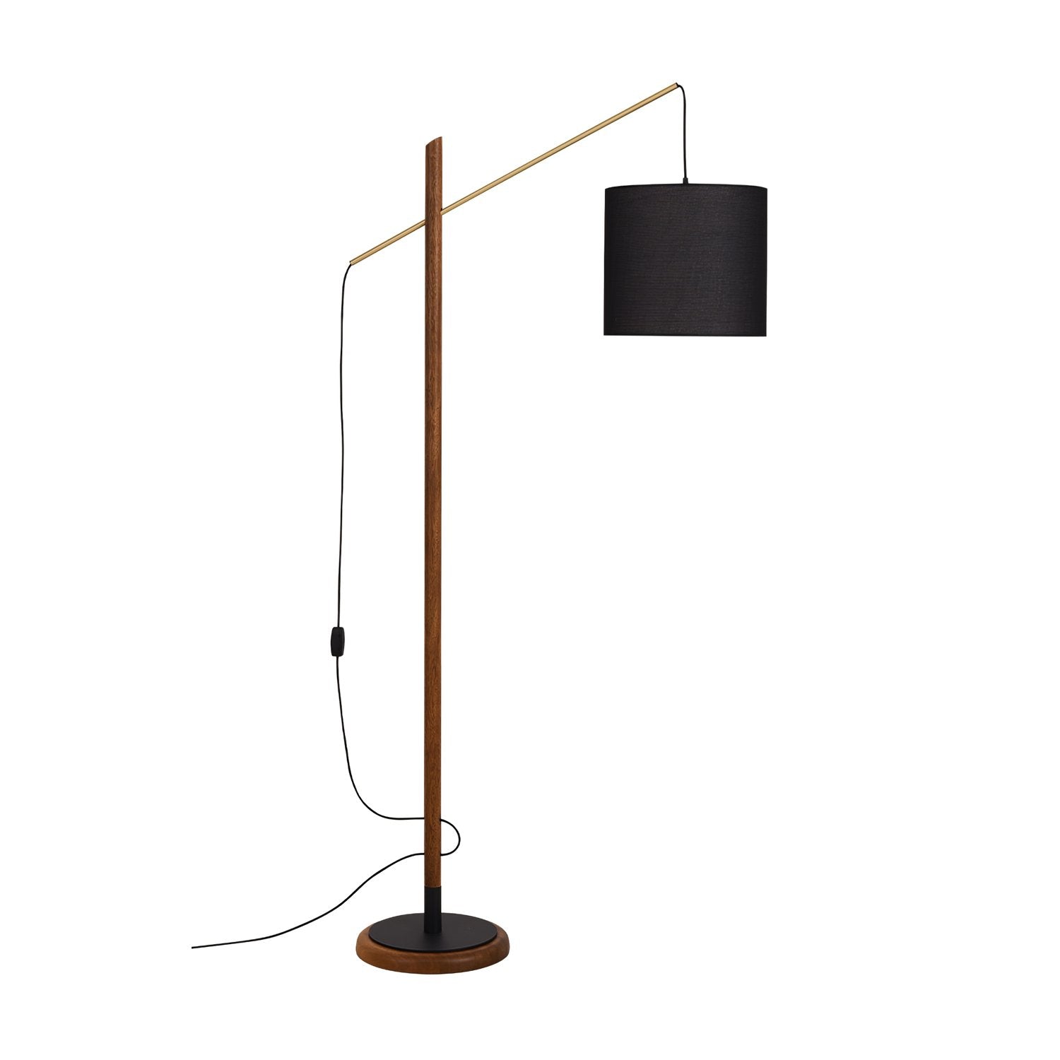 mid-century-modern-walnut-wood-arched-floor-lamp-with-fabric-drum-shade-standing-light