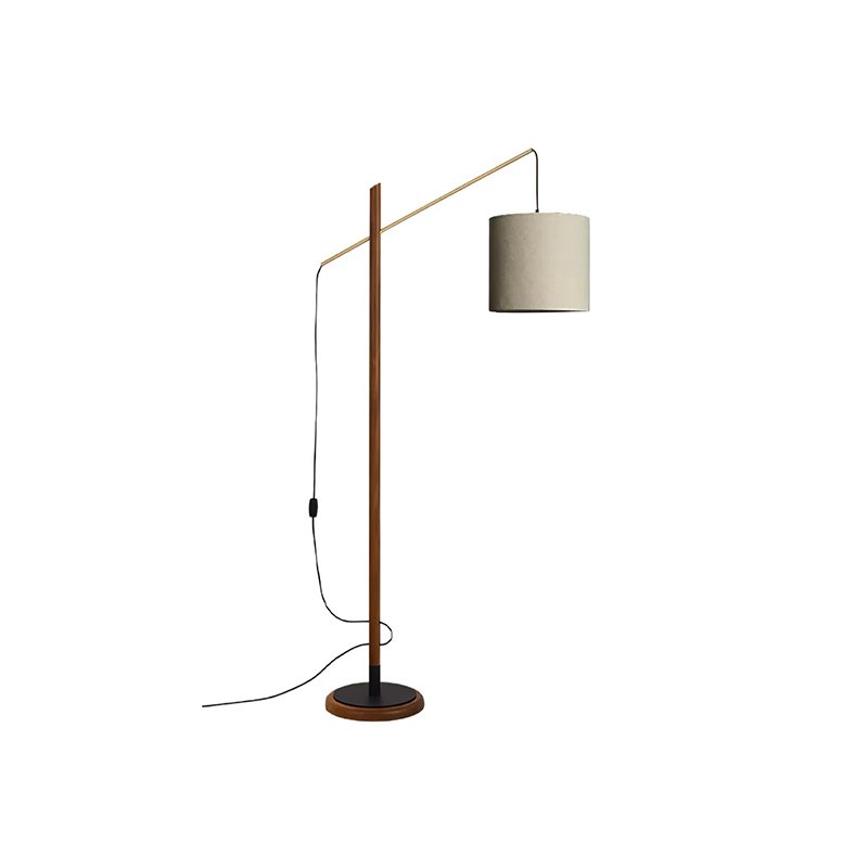 mid-century-modern-walnut-wood-arched-floor-lamp-with-fabric-drum-shade-standing-light
