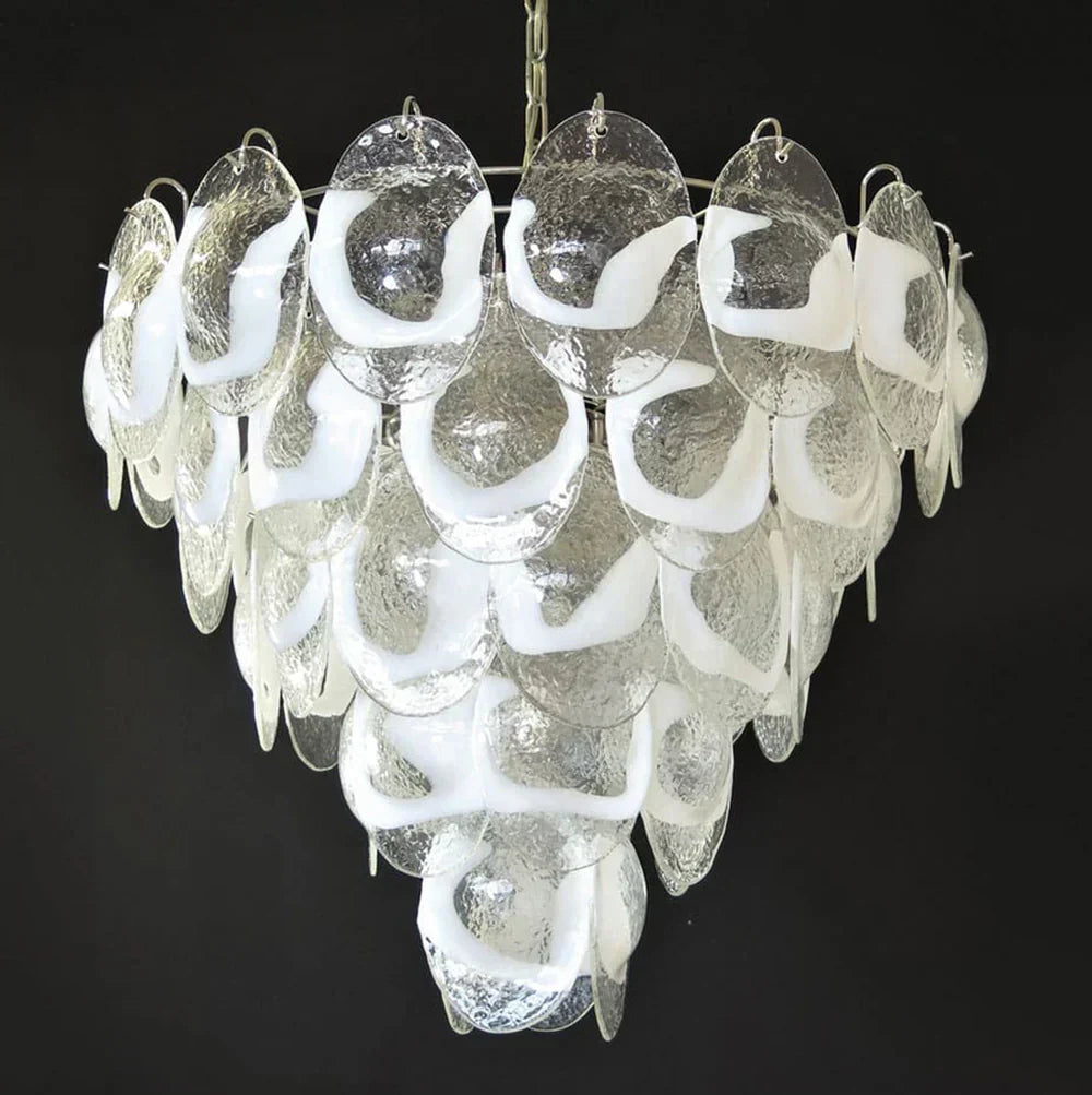 murano-style-transparent-glass-sheet-chandelier-with-gold-chrome-nickel-metal-frame