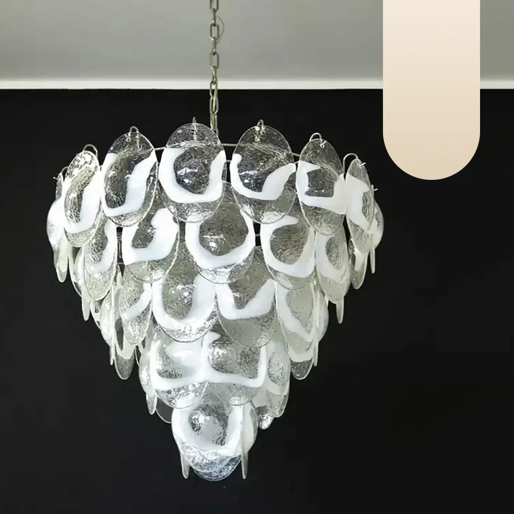murano-style-transparent-glass-sheet-chandelier-with-gold-chrome-nickel-metal-frame