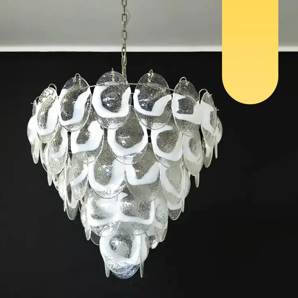 murano-style-transparent-glass-sheet-chandelier-with-gold-chrome-nickel-metal-frame