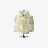 Natural Mother of Pearl Shell Table Lamp Round Coastal Bedside Light for Modern Interiors