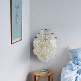 Natural Mother of Pearl Shell Table Lamp Round Coastal Bedside Light for Modern Interiors