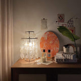 Natural Mother of Pearl Shell Table Lamp Round Coastal Bedside Light for Modern Interiors