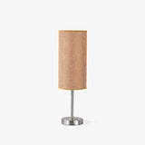 Modern Linen Fabric Bedside Table Lamp with Round Iron Base for Home Decor