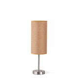 Modern Linen Fabric Bedside Table Lamp with Round Iron Base for Home Decor