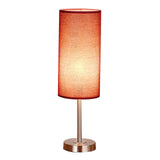 Modern Linen Fabric Bedside Table Lamp with Round Iron Base for Home Decor