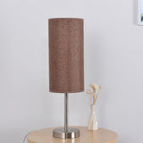 Modern Linen Fabric Bedside Table Lamp with Round Iron Base for Home Decor