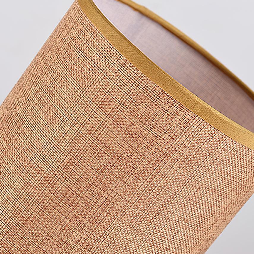 Modern Linen Fabric Bedside Table Lamp with Round Iron Base for Home Decor