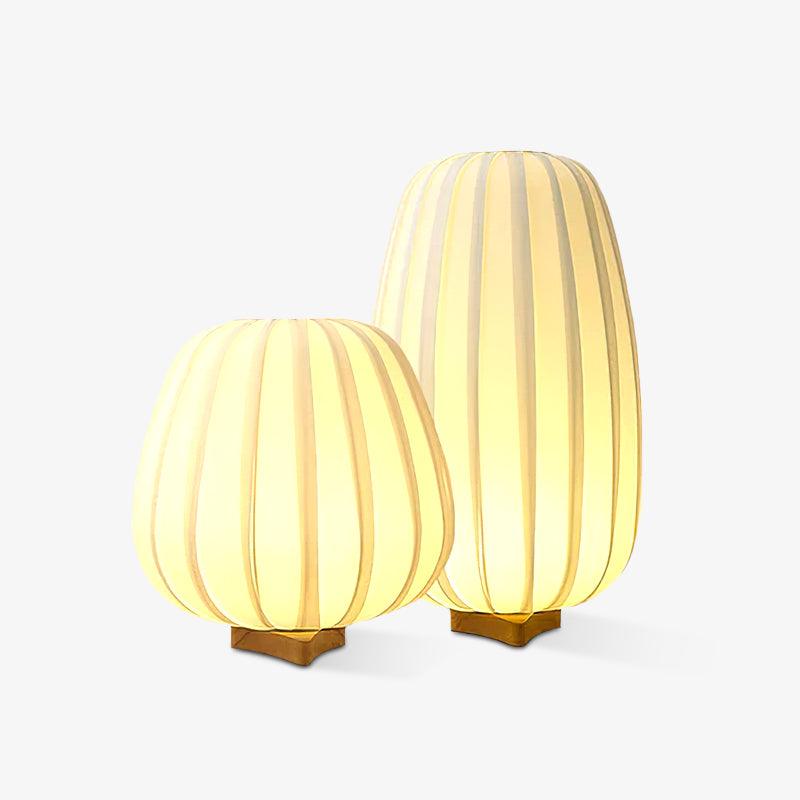 Modern Fabric Wood Minimalist Table Lamp with Integrated LED for Bedroom and Living Room