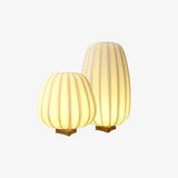 Modern Fabric Wood Minimalist Table Lamp with Integrated LED for Bedroom and Living Room