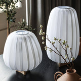 Modern Fabric Wood Minimalist Table Lamp with Integrated LED for Bedroom and Living Room