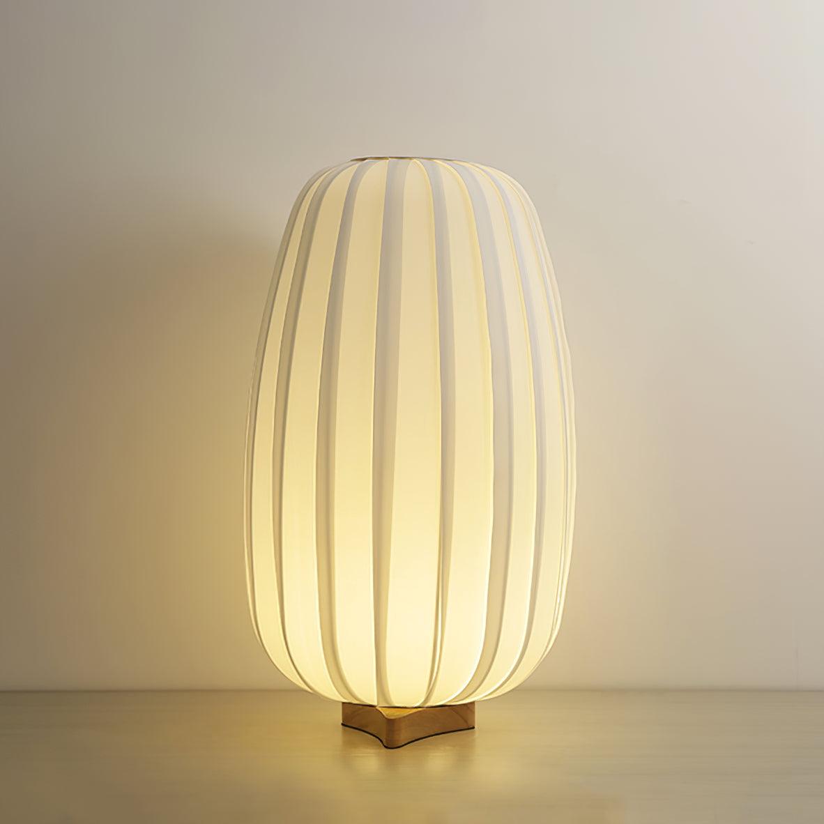 Modern Fabric Wood Minimalist Table Lamp with Integrated LED for Bedroom and Living Room