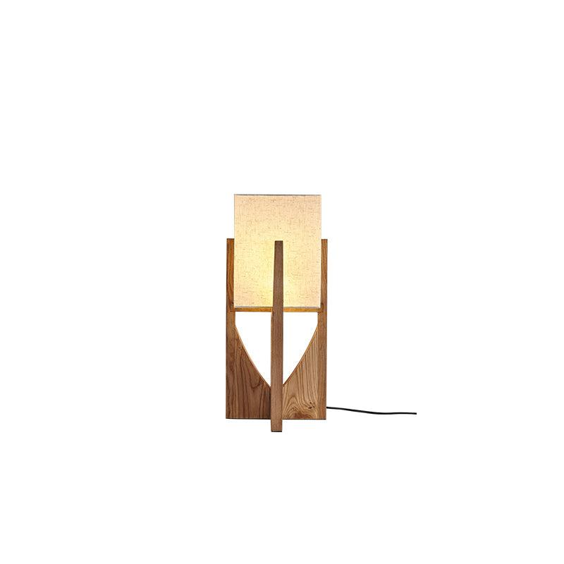 Modern Fairbanks Standing Lamp with Ash Wood Frame and White Fabric Shade