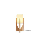 Modern Fairbanks Standing Lamp with Ash Wood Frame and White Fabric Shade