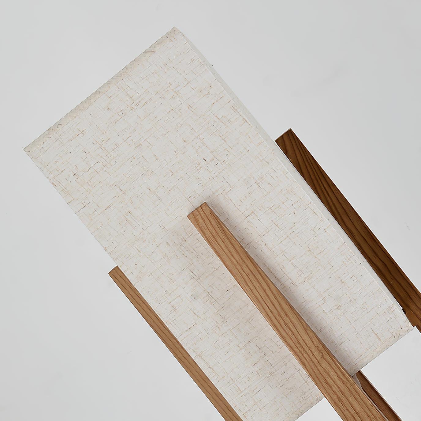 Modern Fairbanks Standing Lamp with Ash Wood Frame and White Fabric Shade