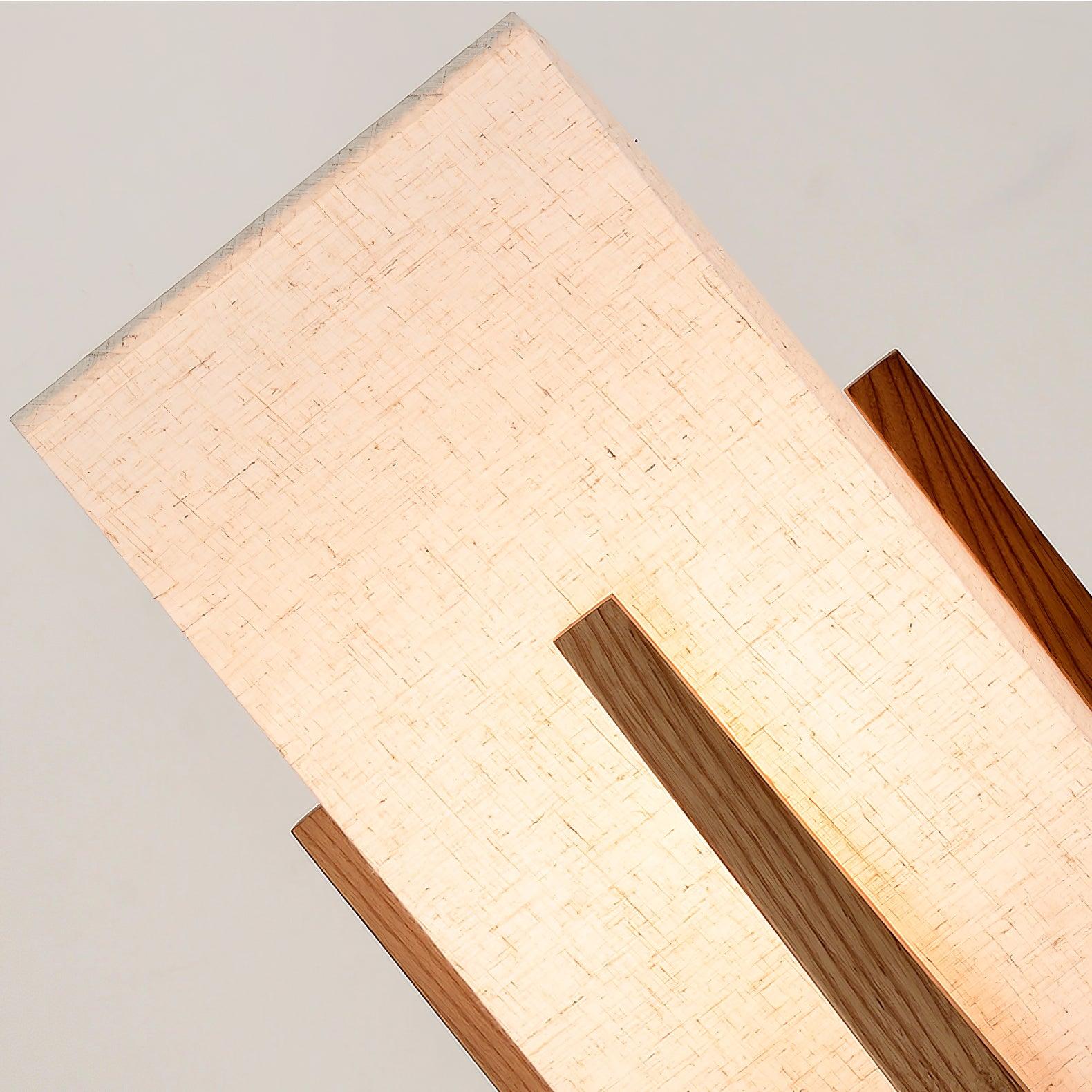 Modern Fairbanks Standing Lamp with Ash Wood Frame and White Fabric Shade