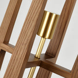 Modern Fairbanks Standing Lamp with Ash Wood Frame and White Fabric Shade
