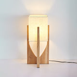 Modern Fairbanks Standing Lamp with Ash Wood Frame and White Fabric Shade