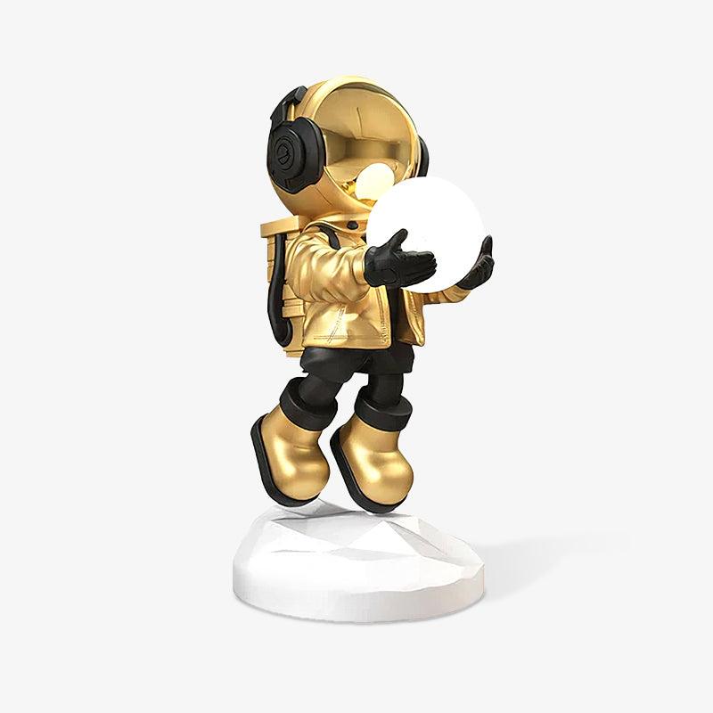 Astronaut Resin Floor Lamp with 5D Printed Globe and Rechargeable Battery for Bedroom