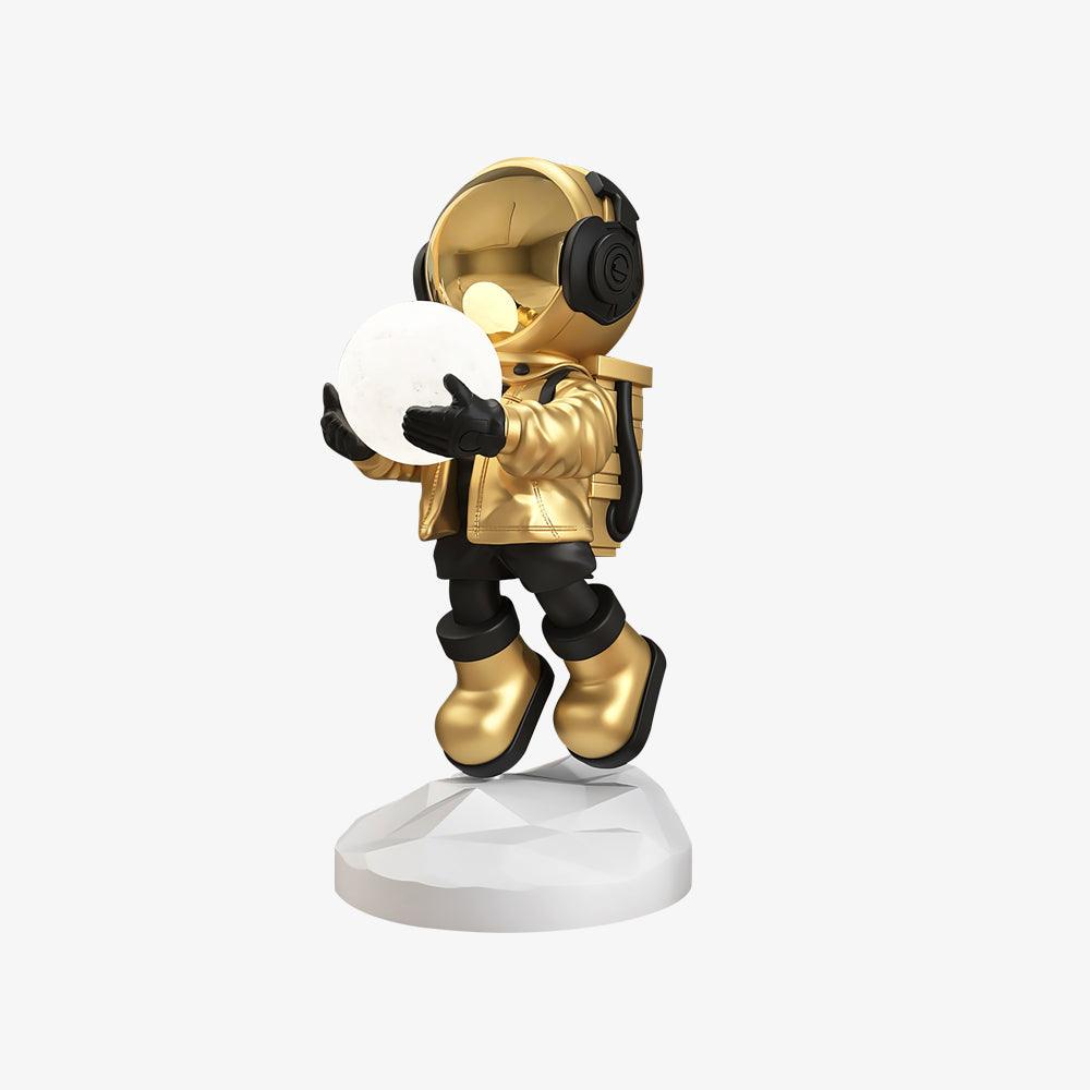 Astronaut Resin Floor Lamp with 5D Printed Globe and Rechargeable Battery for Bedroom