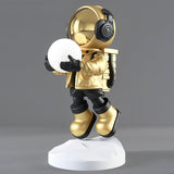 Astronaut Resin Floor Lamp with 5D Printed Globe and Rechargeable Battery for Bedroom
