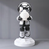 Astronaut Resin Floor Lamp with 5D Printed Globe and Rechargeable Battery for Bedroom
