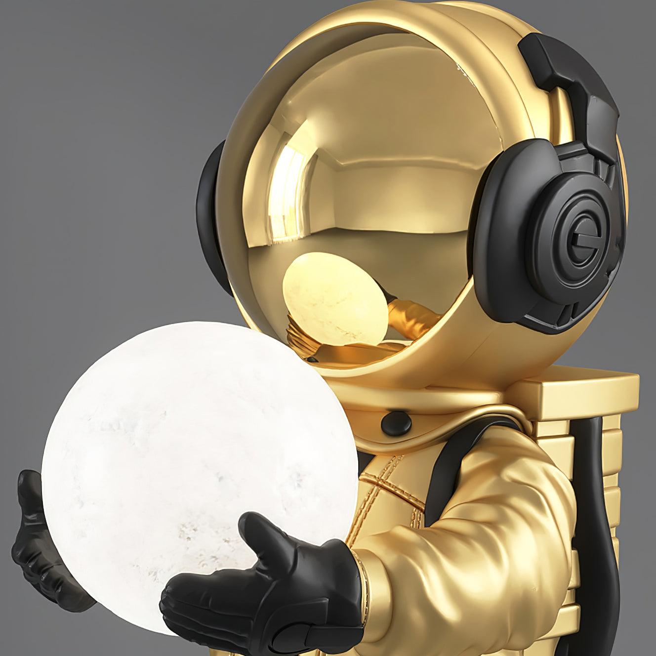 Astronaut Resin Floor Lamp with 5D Printed Globe and Rechargeable Battery for Bedroom