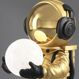 Astronaut Resin Floor Lamp with 5D Printed Globe and Rechargeable Battery for Bedroom
