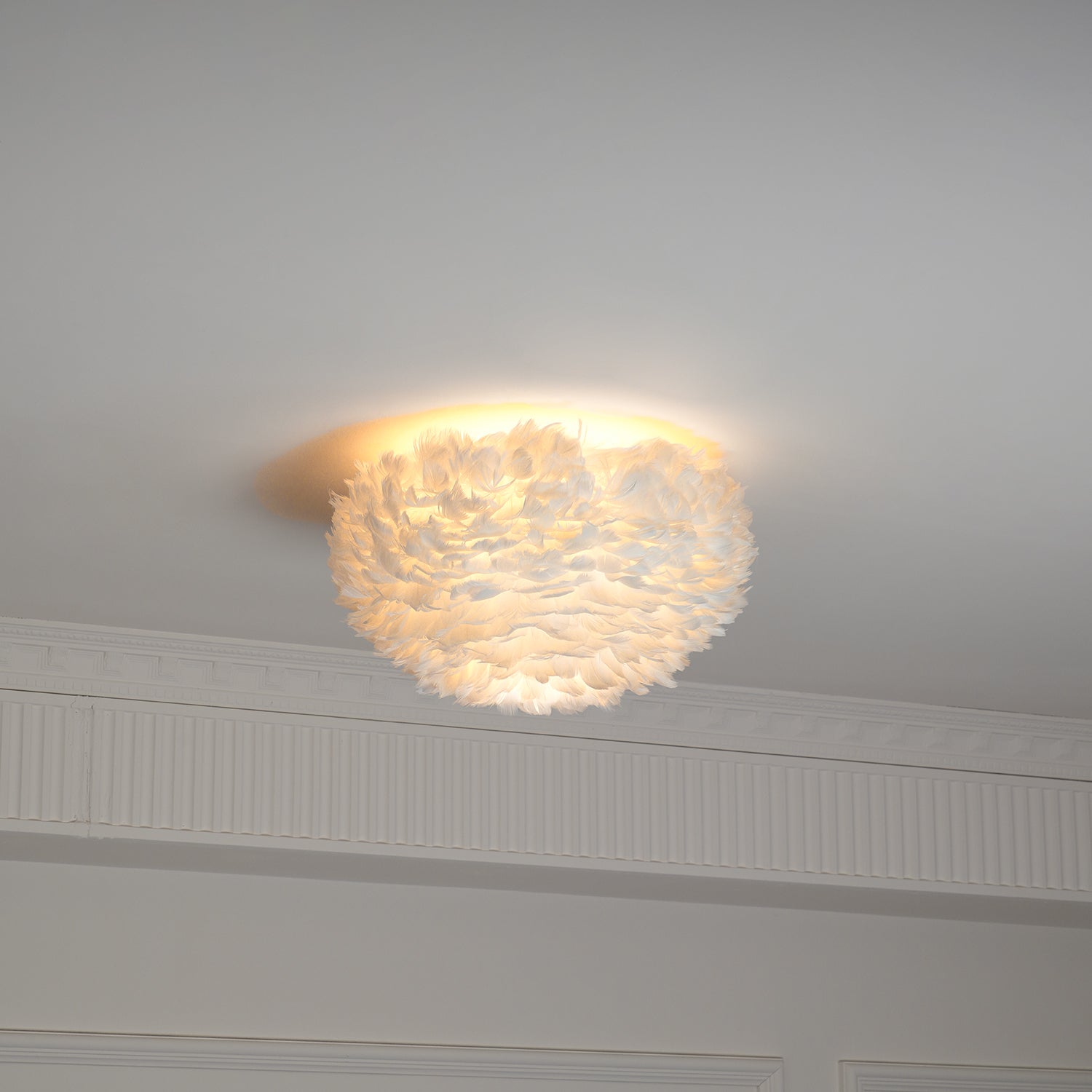 Modern Goose Feather Ceiling Lamp for Bedroom and Living Room Decor