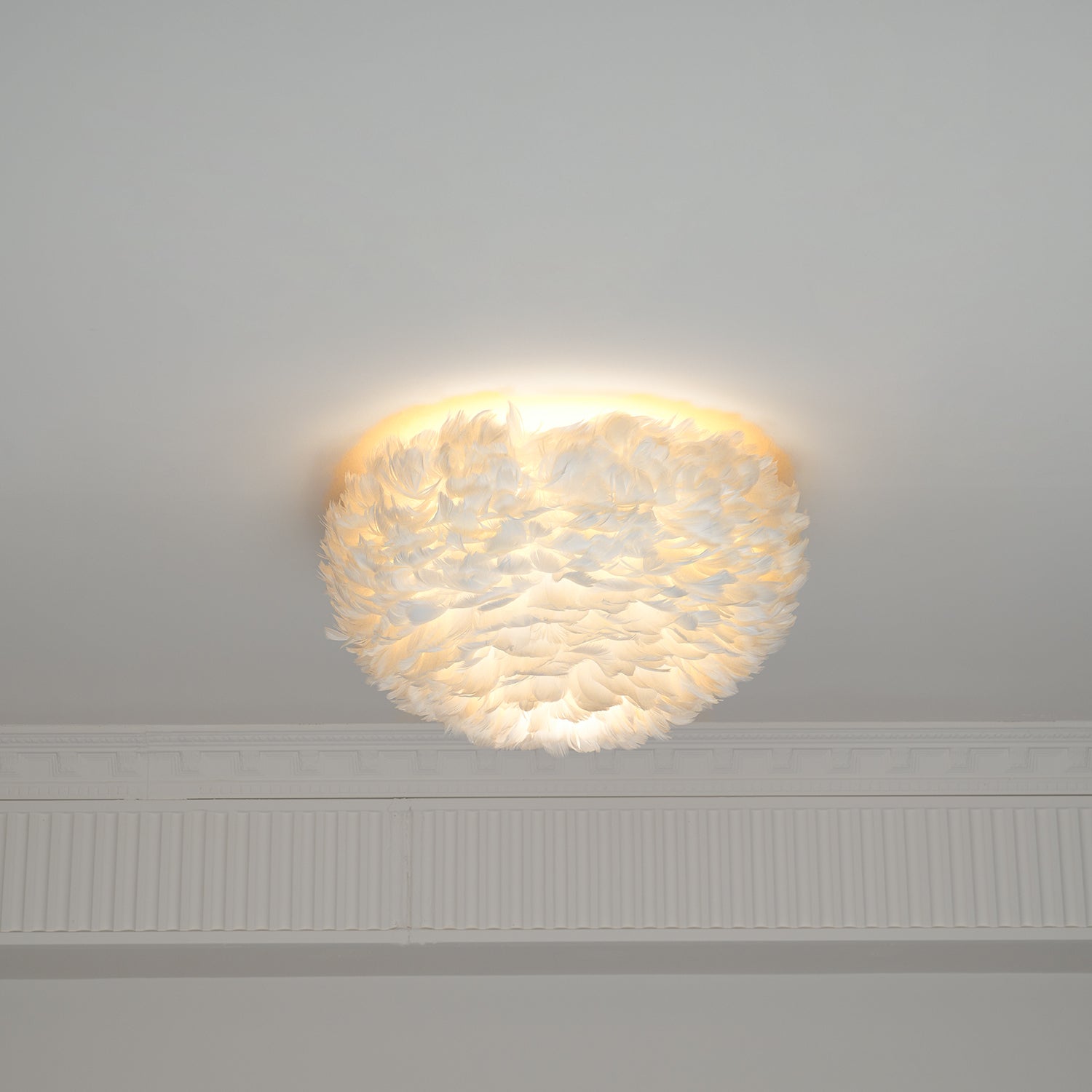 Modern Goose Feather Ceiling Lamp for Bedroom and Living Room Decor