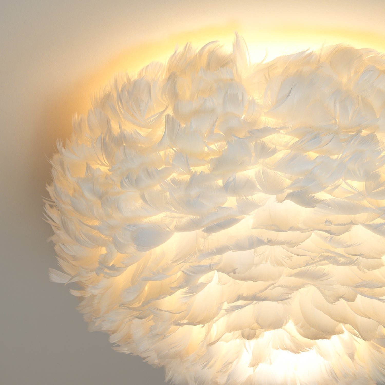Modern Goose Feather Ceiling Lamp for Bedroom and Living Room Decor