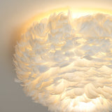 Modern Goose Feather Ceiling Lamp for Bedroom and Living Room Decor