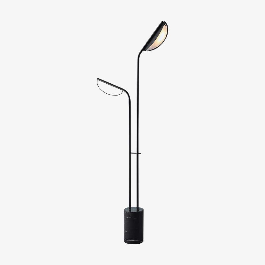 Modern Filo Floor Lamp with Black Marble Base and Rotatable Leaf Design LED Light