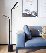 Modern Filo Floor Lamp with Black Marble Base and Rotatable Leaf Design LED Light