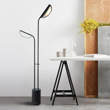 Modern Filo Floor Lamp with Black Marble Base and Rotatable Leaf Design LED Light