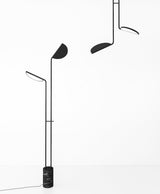 Modern Filo Floor Lamp with Black Marble Base and Rotatable Leaf Design LED Light