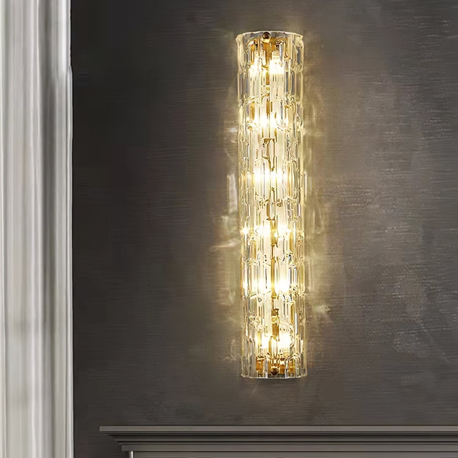 modern-brass-and-water-grained-glass-led-wall-sconce-light-set-of-2