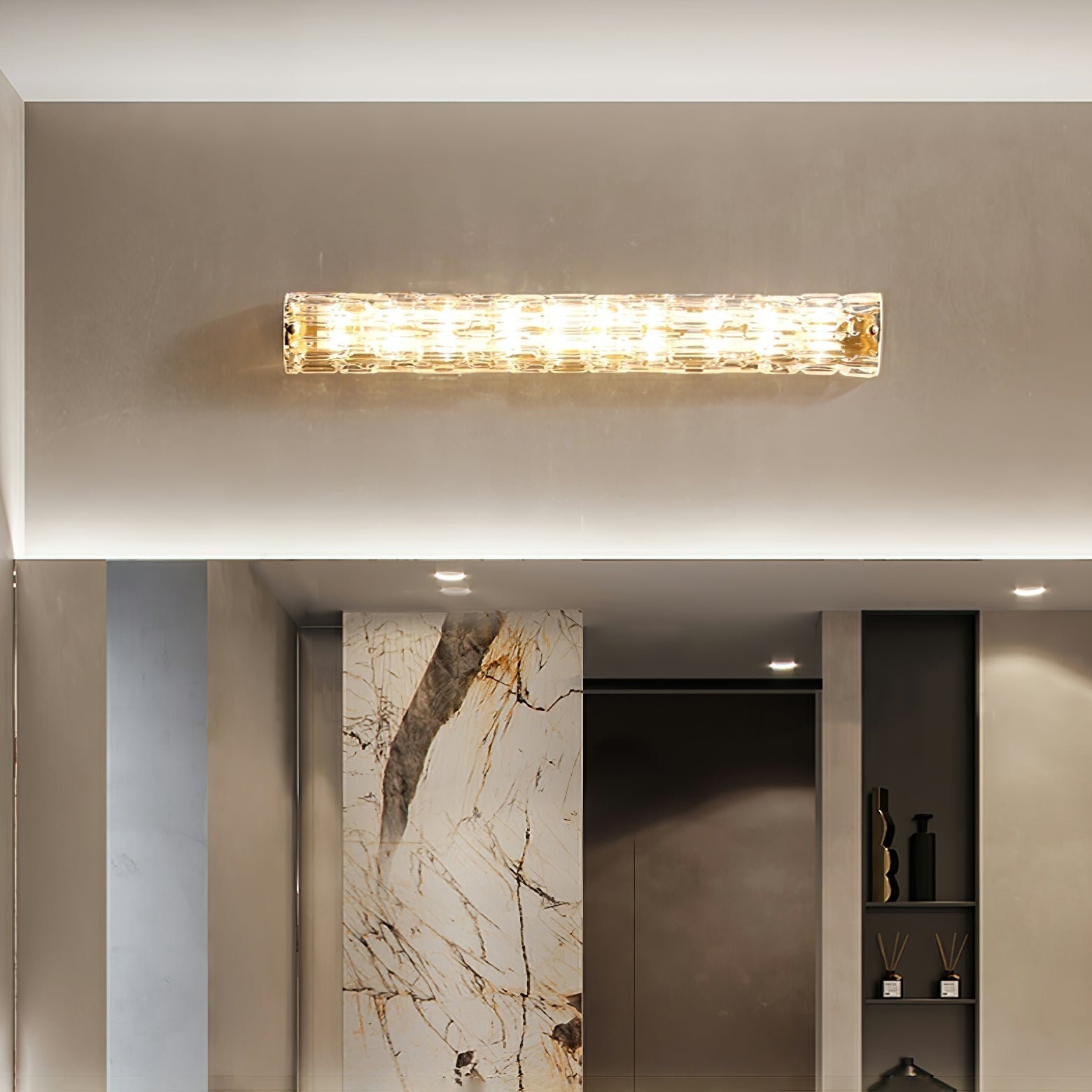modern-brass-and-water-grained-glass-led-wall-sconce-light-set-of-2