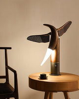 Fire Dancer Sculptural LED Table Lamp Modern Wood and Metal Designer Task Light for Interiors