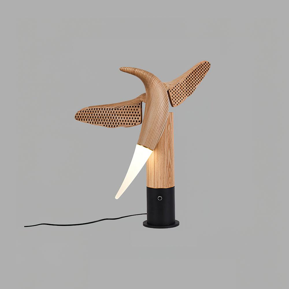 Fire Dancer Sculptural LED Table Lamp Modern Wood and Metal Designer Task Light for Interiors