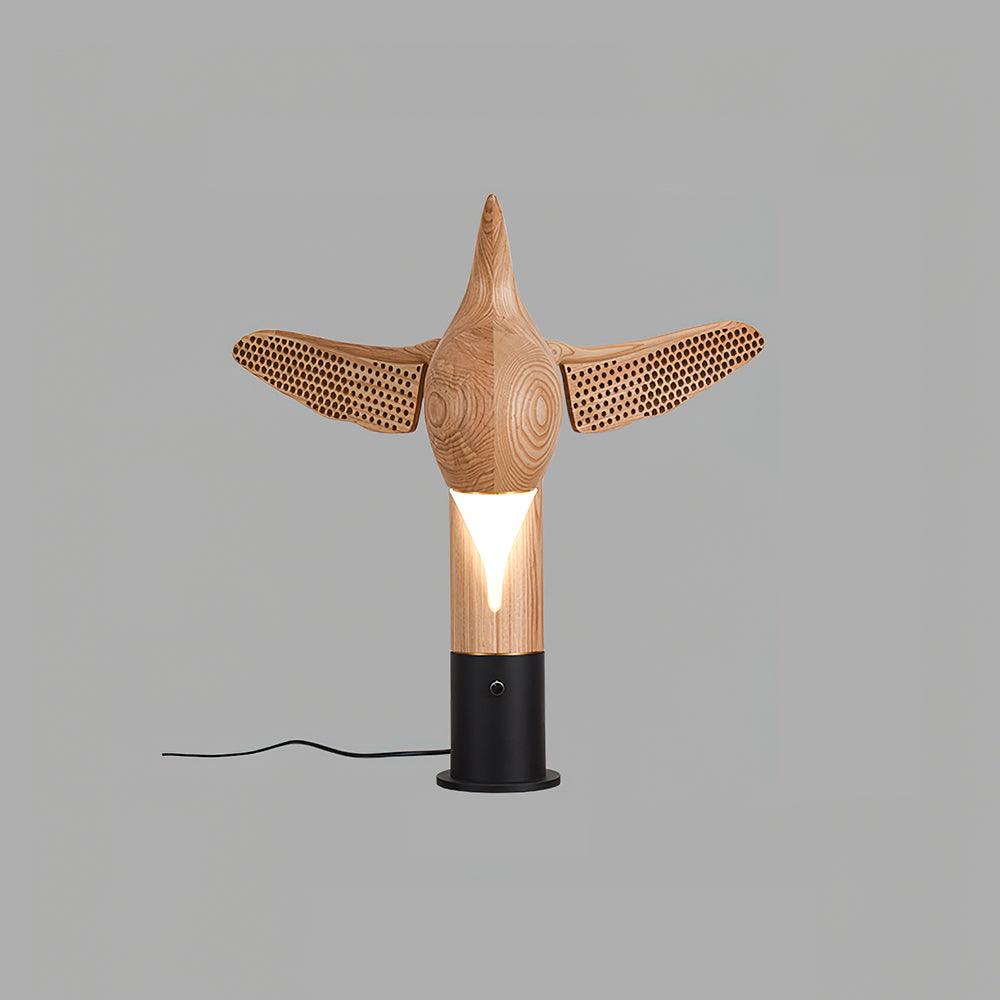 Fire Dancer Sculptural LED Table Lamp Modern Wood and Metal Designer Task Light for Interiors