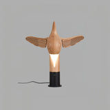 Fire Dancer Sculptural LED Table Lamp Modern Wood and Metal Designer Task Light for Interiors