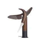 Fire Dancer Sculptural LED Table Lamp Modern Wood and Metal Designer Task Light for Interiors