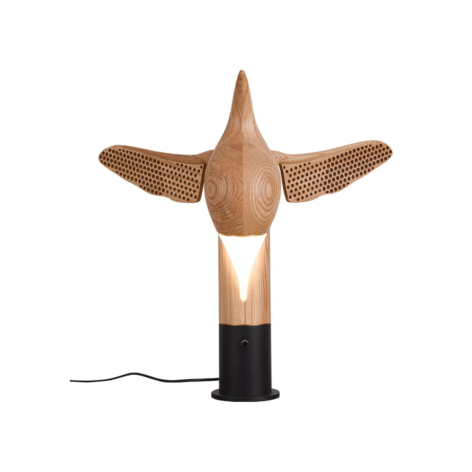 Fire Dancer Sculptural LED Table Lamp Modern Wood and Metal Designer Task Light for Interiors