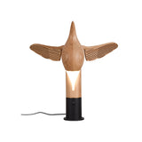 Fire Dancer Sculptural LED Table Lamp Modern Wood and Metal Designer Task Light for Interiors